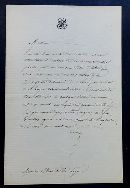 NUMA - LETTRE AUTOGRAPHE SIGN&Eacute;E &Agrave; Edmond ABOUT et Emile de NAJAC. Numa-Polydore Haering dit Numa