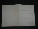 Eug&egrave;ne LABICHE, Dramaturge - LETTRE AUTOGRAPHE SIGN&Eacute;E, 1872. Eug&egrave;ne LABICHE