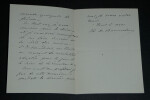 Charles de BONNECHOSE - Lettre autographe sign&eacute;e dat&eacute;e du 27 janvier 1914. Charles de BONNECHOSE