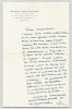 Dr Jean Dalsace - Lettre autographe sign&eacute;e &agrave; Pierre Lecuire "F&eacute;licitations". Jean Dalsace