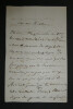 L&eacute;on GOZLAN, &Eacute;crivain Fran&ccedil;ais - Lettre autographe sign&eacute;e &agrave; Fechter, 1er ao&ucirc;t 1857. L&eacute;on GOZLAN
