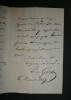 L&eacute;on GOZLAN, &Eacute;crivain Fran&ccedil;ais - Lettre autographe sign&eacute;e &agrave; Fechter, 1er ao&ucirc;t 1857. L&eacute;on GOZLAN