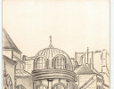 Dessin au crayon, &Eacute;glise Saint-Laurent, Paris par E. Phelipeau, 7 mars 1912. E. Phelipeau