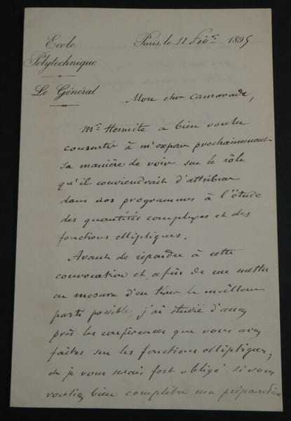 G&eacute;n&eacute;ral Louis ANDR&Eacute;, Ancien ministre des arm&eacute;es - LETTRE AUTOGRAPHE SIGN&Eacute;E 1895. G&eacute;n&eacute;ral Louis ANDR&Eacute;