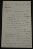 G&eacute;n&eacute;ral Louis ANDR&Eacute;, Ancien ministre des arm&eacute;es - LETTRE AUTOGRAPHE SIGN&Eacute;E 1895. G&eacute;n&eacute;ral Louis ANDR&Eacute;