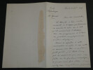 G&eacute;n&eacute;ral Louis ANDR&Eacute;, Ancien ministre des arm&eacute;es - LETTRE AUTOGRAPHE SIGN&Eacute;E 1895. G&eacute;n&eacute;ral Louis ANDR&Eacute;