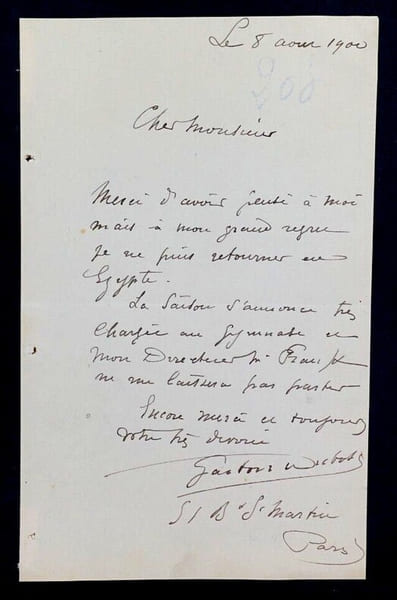 Gaston DUBOSC, Acteur - LETTRE AUTOGRAPHE SIGN&Eacute;E, 1900. Gaston DUBOSC