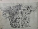 Chapiteau composite du IIe si&egrave;cle (Mus&eacute;e profane de Saint-Jean-de-Latran) — Dessin original sign&eacute;, encre, vers 1930. Louis Henri Laffill&eacute;e