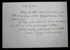 Saint-Georges DE BOUH&Eacute;LIER - LETTRE AUTOGRAPHE SIGN&Eacute;E REMERCIEMENTS. Saint-Georges DE BOUH&Eacute;LIER