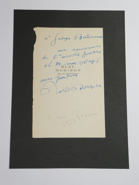 Roland DORGELES - ENVOI AUTOGRAPHE SUR PAGE DE TITRE DE SON LIVRE "BLEU HORIZON". Roland DORGELES