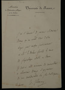 Abel VILLEMAIN Lettre Autographe signée - Université de France "Psychologie"