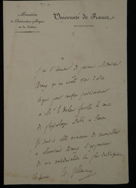 Abel VILLEMAIN Lettre Autographe sign&eacute;e - Universit&eacute; de France "Psychologie". Abel Villemain