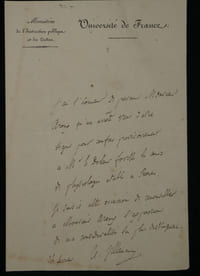 Abel VILLEMAIN Lettre Autographe signée - Université de France "Psychologie"