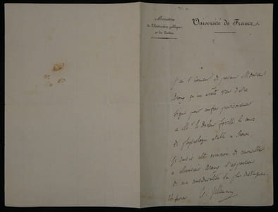Abel VILLEMAIN Lettre Autographe signée - Université de France "Psychologie"