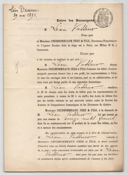 Pouvoir sign&eacute; par L&eacute;on Vasseur – Collection coh&eacute;rente 23 auteurs & musiciens. L&eacute;on Vasseur