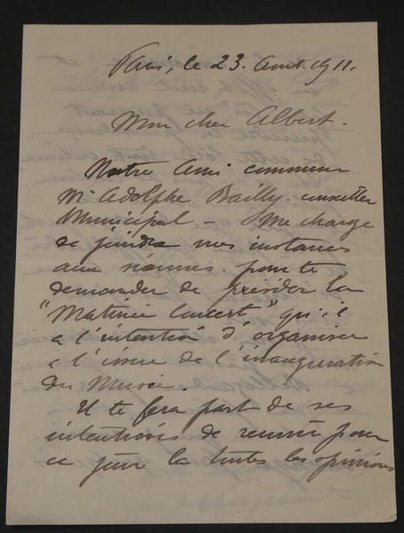 Charles DESVERGNES, Sculpteur - LETTRE AUTOGRAPHE SIGN&Eacute;E DE 3 PAGES 1911. Charles DESVERGNES