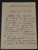 Charles DESVERGNES, Sculpteur - LETTRE AUTOGRAPHE SIGN&Eacute;E DE 3 PAGES 1911. Charles DESVERGNES