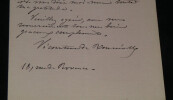 Vicomtesse de Renneville - Lettre autographe sign&eacute;e "moi m&ecirc;me je suis partie". Vicomtesse de Renneville