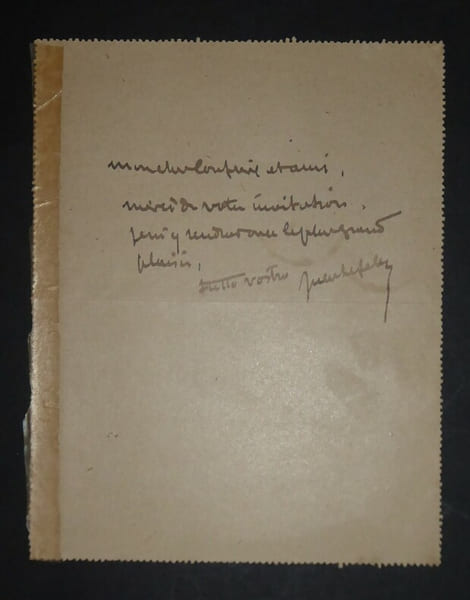 LEFEBVRE Jules - CARTE LETTRE AUTOGRAPHE SIGN&Eacute;E &Agrave; Ren&eacute; BILLOTTE, 1897. LEFEBVRE Jules