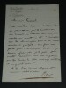 Paul VIDAL, Lettre autographe sign&eacute;e du conservatoire de musique et d&eacute;clamation.. Paul Vidal