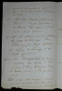 Lettre autographe sign&eacute;e, 1858. Georges Victor Gardin de Villers