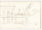 Dessin au crayon, mansarde quai Conti Bonaparte, par E. Phelipeau 1922. E. Phelipeau