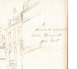 Dessin au crayon, mansarde quai Conti Bonaparte, par E. Phelipeau 1922. E. Phelipeau
