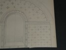 Dessin au crayon, fin XIX&egrave;me, Garret, d&eacute;corateurs, Vesoul , Esquisse Fronton. Garret