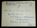 BOUSQUET Raymond - Carte de vœux autographe sign&eacute;e &agrave; Marko Ristic. Raymond Bousquet