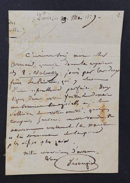 Marc-Antoine-Madeleine DESAUGIERS, Chansonnier - LETTRE AUTOGRAPHE SIGN&Eacute;E. Marc-Antoine-Madeleine D&eacute;saugiers