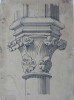 Chapiteau ind&eacute;termin&eacute; XVIII&egrave;me - Dessin original sign&eacute;. Louis Henri Laffill&eacute;e
