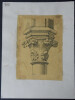 Chapiteau ind&eacute;termin&eacute; XVIII&egrave;me - Dessin original sign&eacute;. Louis Henri Laffill&eacute;e