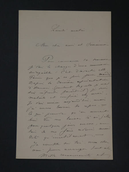 Gustave WORMS, lettre autographe sign&eacute;e, "je suis malade et confin&eacute;", 2 pages. Gustave WORMS