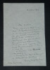 Jules SUPERVIELLE - LETTRE AUTOGRAPHE SIGN&Eacute;E, Invitation &agrave; d&eacute;jeuner, 1951. Jules SUPERVIELLE