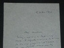 Jules SUPERVIELLE - LETTRE AUTOGRAPHE SIGN&Eacute;E, Invitation &agrave; d&eacute;jeuner, 1951. Jules SUPERVIELLE