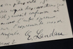 Edmund LANDAU - CARTE POSTALE AUTOGRAPHE SIGN&Eacute;E A C.A. LAISANT, BERLIN, 1907. Edmund LANDAU