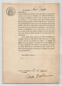 Pouvoir signé par André Barde – Collection cohérente de 50 auteurs & musiciens