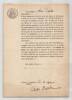 Pouvoir sign&eacute; par Andr&eacute; Barde – Collection coh&eacute;rente de 50 auteurs & musiciens. Andr&eacute; Barde