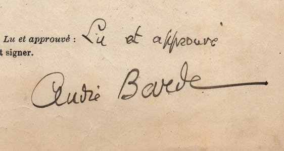 Pouvoir signé par André Barde – Collection cohérente de 50 auteurs & musiciens