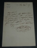 &Eacute;tienne ARAGO, Homme politique - LETTRE AUTOGRAPHE SIGN&Eacute;E, 1837, Paris. &Eacute;tienne ARAGO