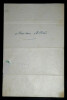 SCRIBE Eug&egrave;ne - LETTRE AUTOGRAPHE SIGN&Eacute;E &Agrave; Albert MILLAUD, Paris. Eug&egrave;ne Scribe