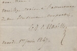 Duc Paul de Noailles - Lettre autographe sign&eacute;e &agrave; Mr Feuillet de Conches - 1847. Duc Paul de Noailles