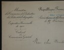 PICARD Alfred LETTRE AUTOGRAPHE SIGN&Eacute;E, MINIST&Egrave;RE COMMERCE INDUSTRIE, PARIS 1899. Alfred Picard