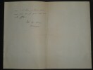 PICARD Alfred LETTRE AUTOGRAPHE SIGN&Eacute;E, MINIST&Egrave;RE COMMERCE INDUSTRIE, PARIS 1899. Alfred Picard