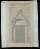 Dessin original sign&eacute; - Portail g&acirc;bl&eacute; de l'&eacute;glise de Ducy (Calvados) - Encre vers 1930. Louis Henri Laffill&eacute;e