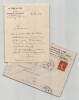 Charles Wagner - Pasteur - Lettre autographe sign&eacute;e &agrave; Mr Cousin - 1908. Charles Wagner