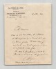 Charles Wagner - Pasteur - Lettre autographe sign&eacute;e &agrave; Mr Cousin - 1908. Charles Wagner