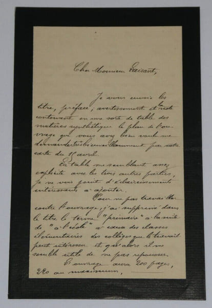 V. LE GROS, instituteur - LETTRE AUTOGRAPHE SIGN&Eacute;E A Charles-Ange LAISANT, 1912. V. LE GROS