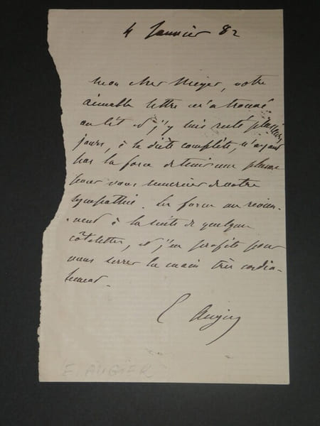 Emile AUGIER - LETTRE AUTOGRAPHE SIGN&Eacute;E &Agrave; Monsieur MAYER en 1882. Emile AUGIER