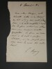 Emile AUGIER - LETTRE AUTOGRAPHE SIGN&Eacute;E &Agrave; Monsieur MAYER en 1882. Emile AUGIER